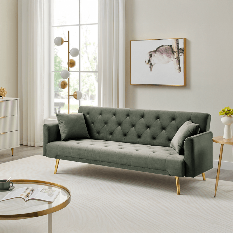 Casa si Gradina - Mobilier - Canapele si coltare - Canapele - Canapea extensibila, verde inchis/gold crom-auriu, ALISIA - Infinity.ro