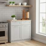 Casa si Gradina - Mobilier - Comode si corpuri - Corpuri bucatarie - Dulap basculant cu cos de gunoi, gri/bambus, DELINS TYP 2 - Infinity.ro