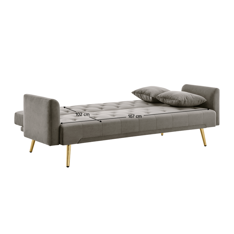 Casa si Gradina - Mobilier - Canapele si coltare - Canapele - Canapea extensibila, gri-maroniu Taupe/gold crom-auriu, ALISIA - Infinity.ro