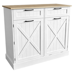 Casa si Gradina - Mobilier - Comode si corpuri - Corpuri bucatarie - Dulap cu deschidere basculanta cu cos de gunoi, alb/stejar, DENIO - Infinity.ro