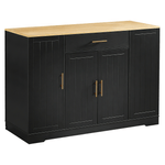 Casa si Gradina - Mobilier - Comode si corpuri - Corpuri bucatarie - Insula de bucatarie cu cos de gunoi, negru/stejar, TORIO - Infinity.ro