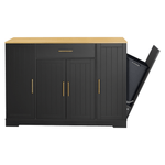 Casa si Gradina - Mobilier - Comode si corpuri - Corpuri bucatarie - Insula de bucatarie cu cos de gunoi, negru/stejar, TORIO - Infinity.ro