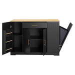 Casa si Gradina - Mobilier - Comode si corpuri - Corpuri bucatarie - Insula de bucatarie cu cos de gunoi, negru/stejar, TORIO - Infinity.ro
