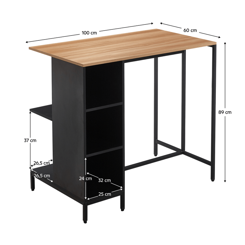Casa si Gradina - Mobilier - Comode si corpuri - Corpuri bucatarie - Insula de bucatarie, 100x60 cm, stejar/negru, FIGO - Infinity.ro