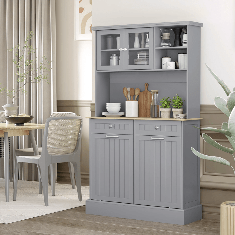 Casa si Gradina - Mobilier - Comode si corpuri - Corpuri bucatarie - Bufet cu usi rabatabile, gri/stejar, DUOM - Infinity.ro