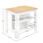 Casa si Gradina - Mobilier - Comode si corpuri - Corpuri bucatarie - Insula de bucatarie, 103x70 cm, stejar/alb, LUNAN - Infinity.ro