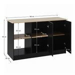 Casa si Gradina - Mobilier - Comode si corpuri - Corpuri bucatarie - Insula de bucatarie, 150x60 cm, stejar/negru, POMPEJ - Infinity.ro