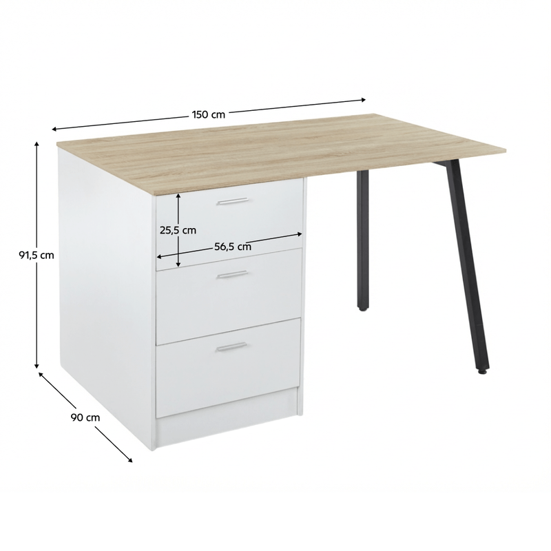 Casa si Gradina - Mobilier - Comode si corpuri - Corpuri bucatarie - Insula de bucatarie, 150x90 cm, stejar/alb/negru, XILO - Infinity.ro