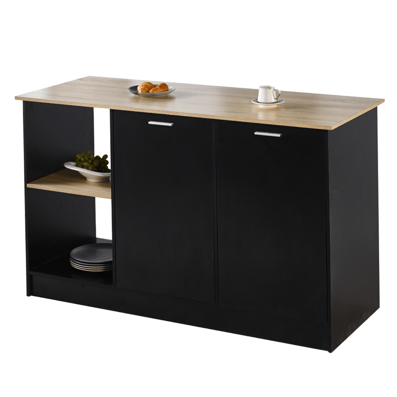Casa si Gradina - Mobilier - Comode si corpuri - Corpuri bucatarie - Insula de bucatarie, 150x60 cm, stejar/negru, POMPEJ - Infinity.ro