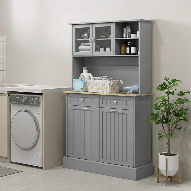 Casa si Gradina - Mobilier - Comode si corpuri - Corpuri bucatarie - Bufet cu usi rabatabile, gri/stejar, DUOM - Infinity.ro