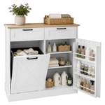 Casa si Gradina - Mobilier - Comode si corpuri - Corpuri bucatarie - Dulap cu deschidere basculanta cu cos de gunoi, alb/stejar, DENIO - Infinity.ro