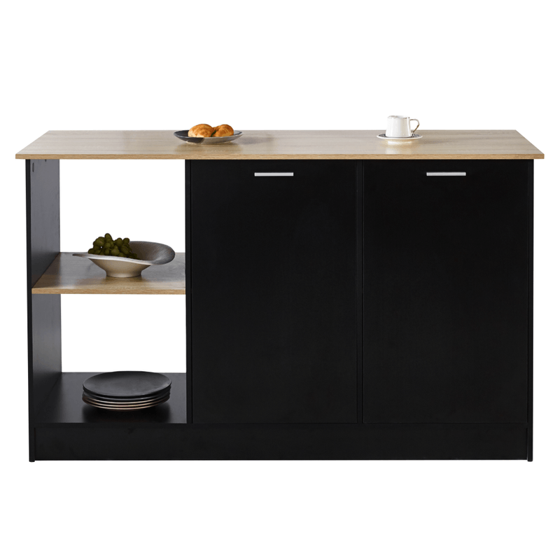 Casa si Gradina - Mobilier - Comode si corpuri - Corpuri bucatarie - Insula de bucatarie, 150x60 cm, stejar/negru, POMPEJ - Infinity.ro