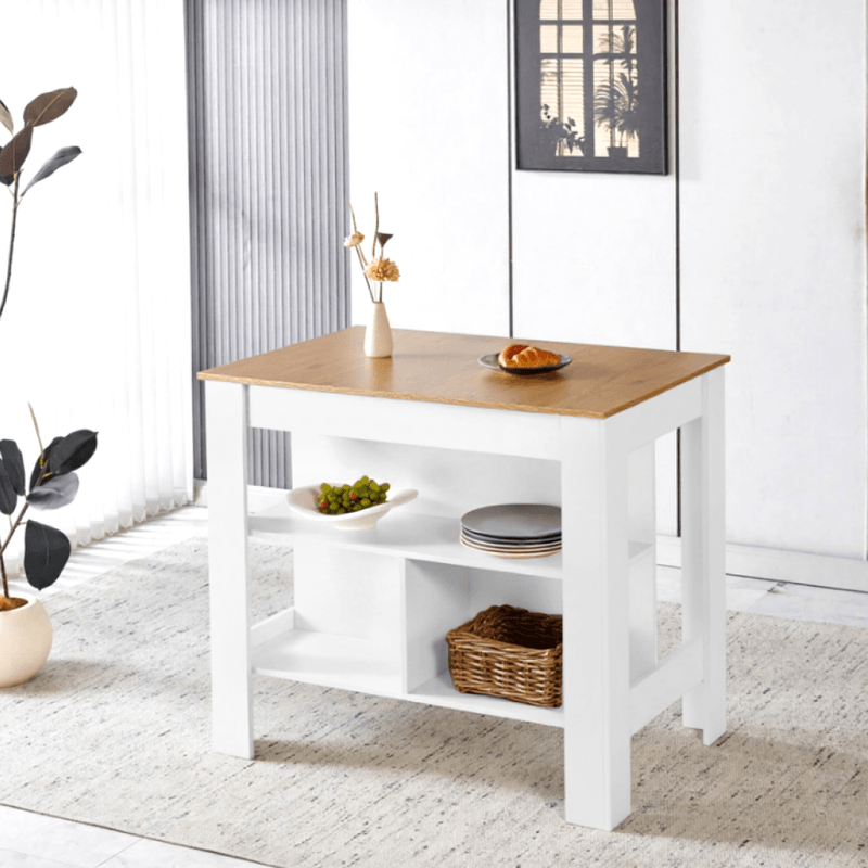 Casa si Gradina - Mobilier - Comode si corpuri - Corpuri bucatarie - Insula de bucatarie, 103x70 cm, stejar/alb, LUNAN - Infinity.ro