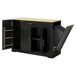 Casa si Gradina - Mobilier - Comode si corpuri - Corpuri bucatarie - Insula de bucatarie cu cos de gunoi, negru/stejar, TORIO - Infinity.ro