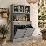 Casa si Gradina - Mobilier - Comode si corpuri - Corpuri bucatarie - Bufet cu usi rabatabile, gri/stejar, DUOM - Infinity.ro