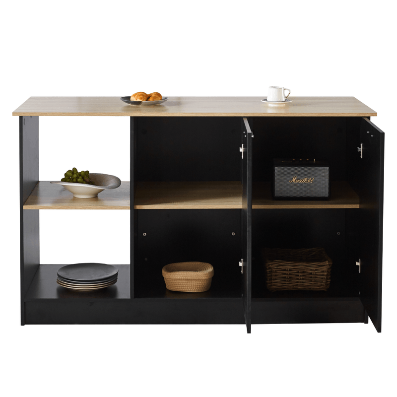 Casa si Gradina - Mobilier - Comode si corpuri - Corpuri bucatarie - Insula de bucatarie, 150x60 cm, stejar/negru, POMPEJ - Infinity.ro