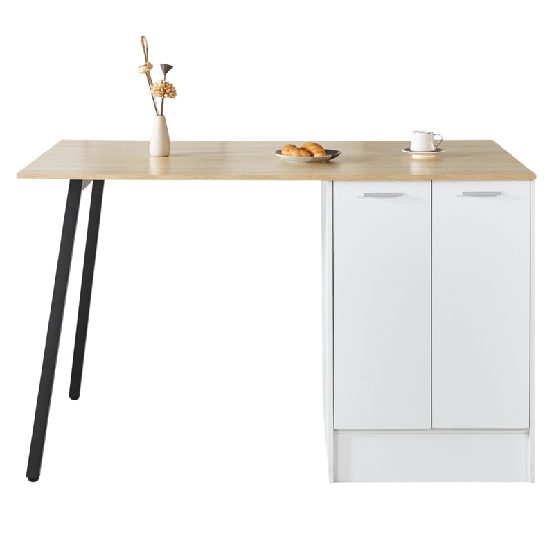 Casa si Gradina - Mobilier - Comode si corpuri - Corpuri bucatarie - Insula de bucatarie, 150x90 cm, stejar/alb/negru, XILO - Infinity.ro