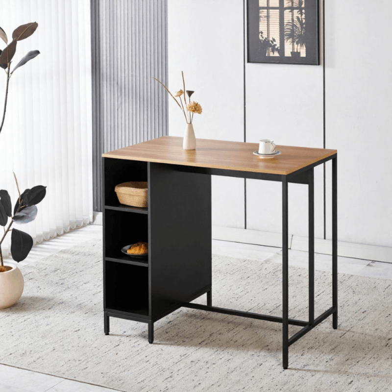 Casa si Gradina - Mobilier - Comode si corpuri - Corpuri bucatarie - Insula de bucatarie, 100x60 cm, stejar/negru, FIGO - Infinity.ro