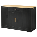 Casa si Gradina - Mobilier - Comode si corpuri - Corpuri bucatarie - Insula de bucatarie cu cos de gunoi, negru/stejar, TORIO - Infinity.ro