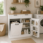 Casa si Gradina - Mobilier - Comode si corpuri - Corpuri bucatarie - Dulap cu deschidere basculanta cu cos de gunoi, alb/stejar, DENIO - Infinity.ro