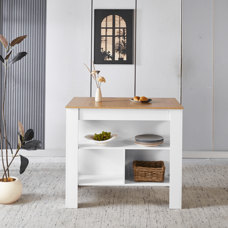 Casa si Gradina - Mobilier - Comode si corpuri - Corpuri bucatarie - Insula de bucatarie, 103x70 cm, stejar/alb, LUNAN - Infinity.ro