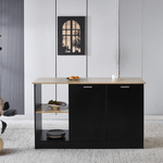 Casa si Gradina - Mobilier - Comode si corpuri - Corpuri bucatarie - Insula de bucatarie, 150x60 cm, stejar/negru, POMPEJ - Infinity.ro
