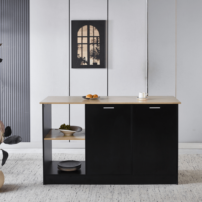 Casa si Gradina - Mobilier - Comode si corpuri - Corpuri bucatarie - Insula de bucatarie, 150x60 cm, stejar/negru, POMPEJ - Infinity.ro