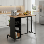 Casa si Gradina - Mobilier - Comode si corpuri - Corpuri bucatarie - Insula de bucatarie, 100x60 cm, stejar/negru, FIGO - Infinity.ro