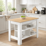 Casa si Gradina - Mobilier - Comode si corpuri - Corpuri bucatarie - Insula de bucatarie, 103x70 cm, stejar/alb, LUNAN - Infinity.ro