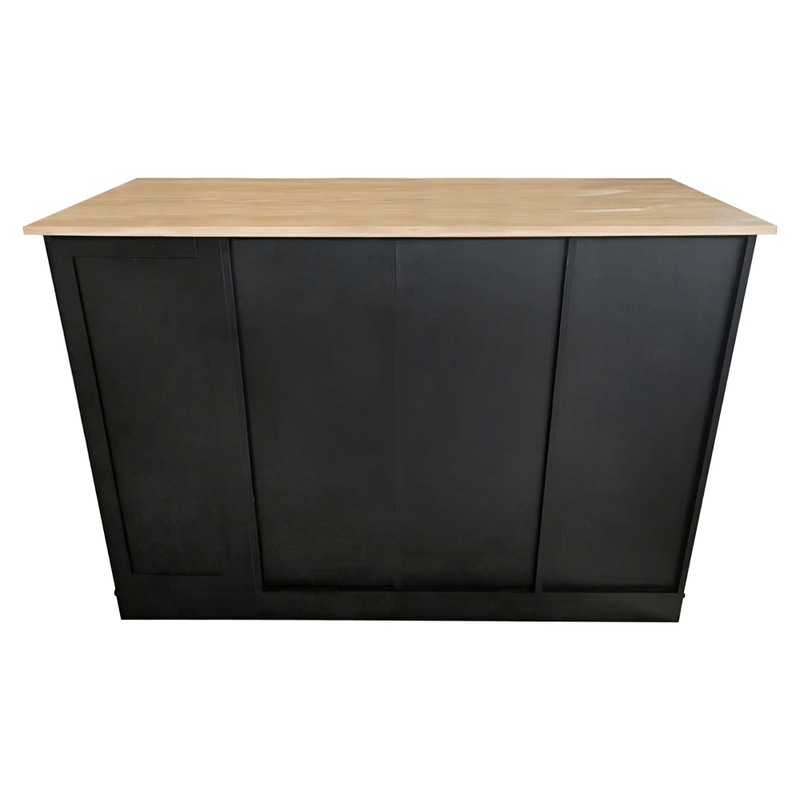 Casa si Gradina - Mobilier - Comode si corpuri - Corpuri bucatarie - Insula de bucatarie cu cos de gunoi, negru/stejar, TORIO - Infinity.ro