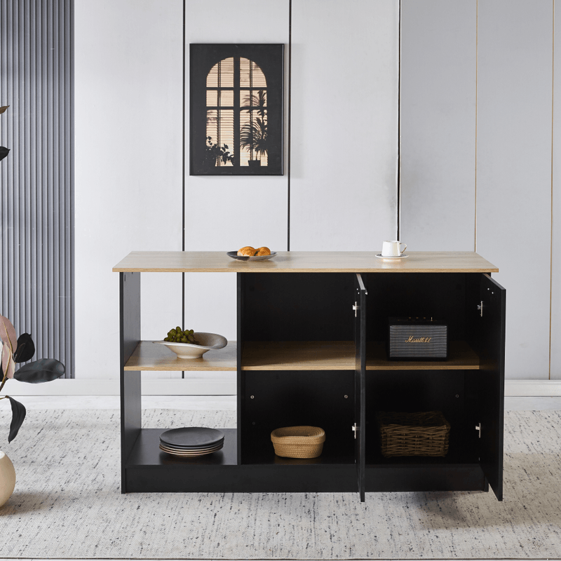 Casa si Gradina - Mobilier - Comode si corpuri - Corpuri bucatarie - Insula de bucatarie, 150x60 cm, stejar/negru, POMPEJ - Infinity.ro