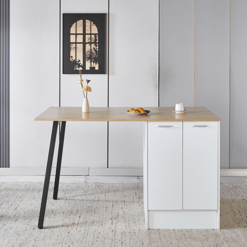 Casa si Gradina - Mobilier - Comode si corpuri - Corpuri bucatarie - Insula de bucatarie, 150x90 cm, stejar/alb/negru, XILO - Infinity.ro