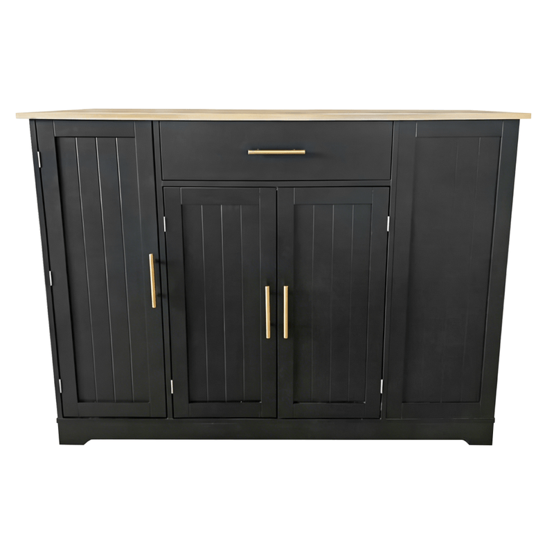 Casa si Gradina - Mobilier - Comode si corpuri - Corpuri bucatarie - Insula de bucatarie cu cos de gunoi, negru/stejar, TORIO - Infinity.ro