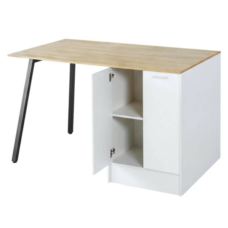 Casa si Gradina - Mobilier - Comode si corpuri - Corpuri bucatarie - Insula de bucatarie, 150x90 cm, stejar/alb/negru, XILO - Infinity.ro
