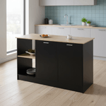 Casa si Gradina - Mobilier - Comode si corpuri - Corpuri bucatarie - Insula de bucatarie, 150x60 cm, stejar/negru, POMPEJ - Infinity.ro