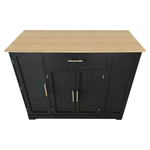 Casa si Gradina - Mobilier - Comode si corpuri - Corpuri bucatarie - Insula de bucatarie cu cos de gunoi, negru/stejar, TORIO - Infinity.ro