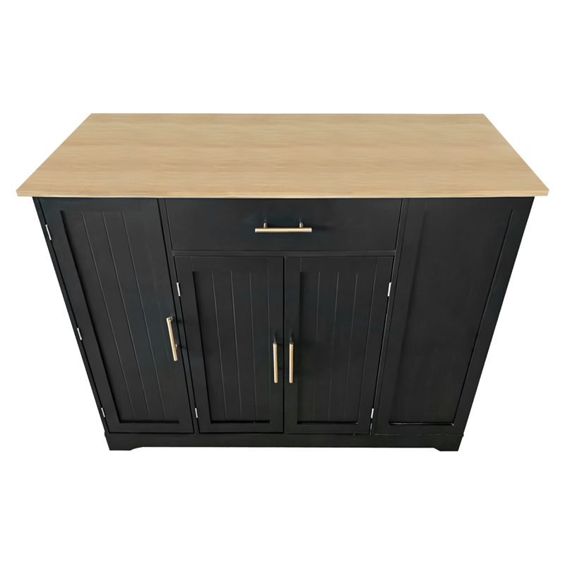 Casa si Gradina - Mobilier - Comode si corpuri - Corpuri bucatarie - Insula de bucatarie cu cos de gunoi, negru/stejar, TORIO - Infinity.ro