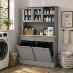 Casa si Gradina - Mobilier - Comode si corpuri - Corpuri bucatarie - Bufet cu usi rabatabile, gri/stejar, DUOM - Infinity.ro