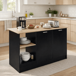 Casa si Gradina - Mobilier - Comode si corpuri - Corpuri bucatarie - Insula de bucatarie, 150x60 cm, stejar/negru, POMPEJ - Infinity.ro