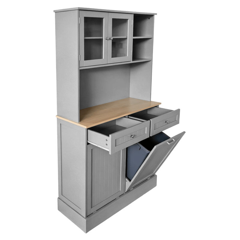 Casa si Gradina - Mobilier - Comode si corpuri - Corpuri bucatarie - Bufet cu usi rabatabile, gri/stejar, DUOM - Infinity.ro
