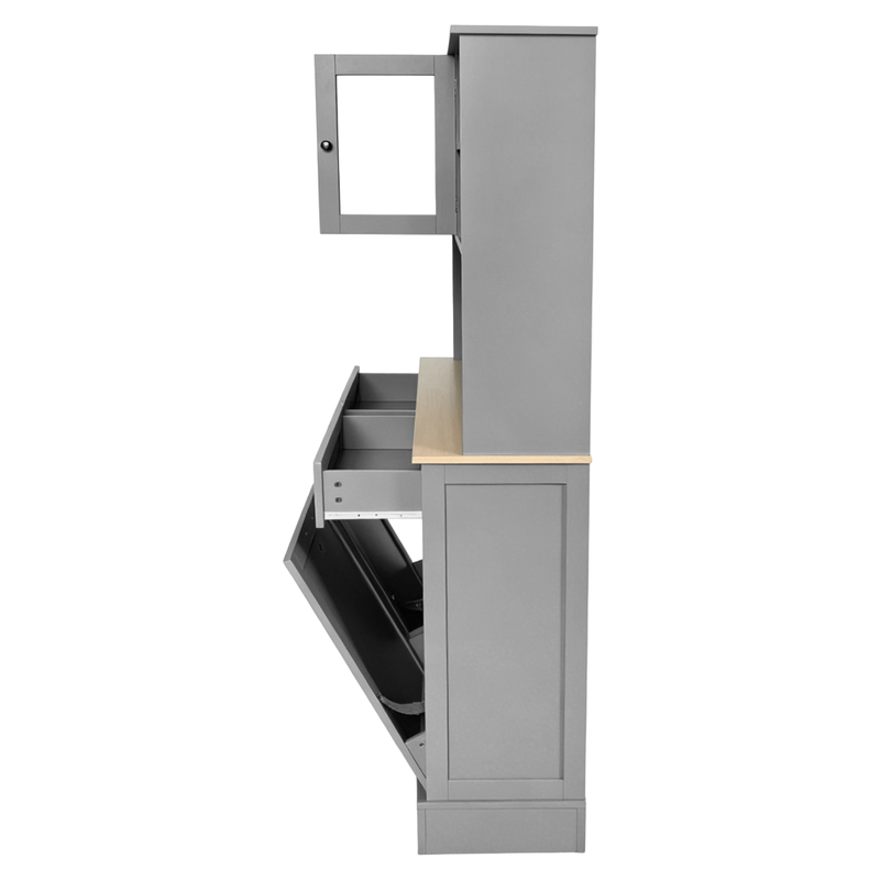 Casa si Gradina - Mobilier - Comode si corpuri - Corpuri bucatarie - Bufet cu usi rabatabile, gri/stejar, DUOM - Infinity.ro