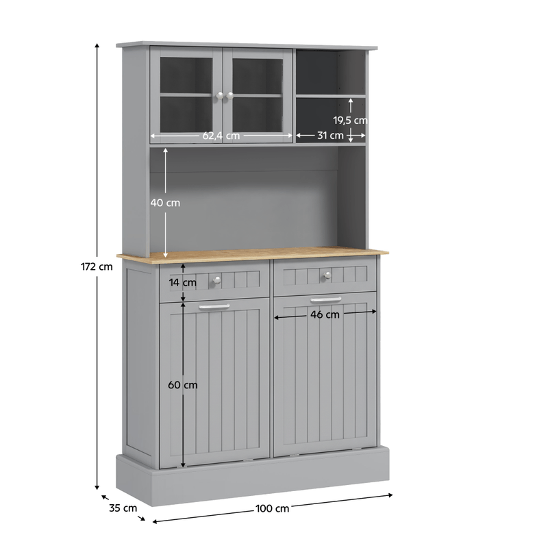 Casa si Gradina - Mobilier - Comode si corpuri - Corpuri bucatarie - Bufet cu usi rabatabile, gri/stejar, DUOM - Infinity.ro