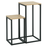 Casa si Gradina - Mobilier - Comode si corpuri - Console - Masute auxiliare, set de 2 buc., stejar/negru, TOLSOS - Infinity.ro