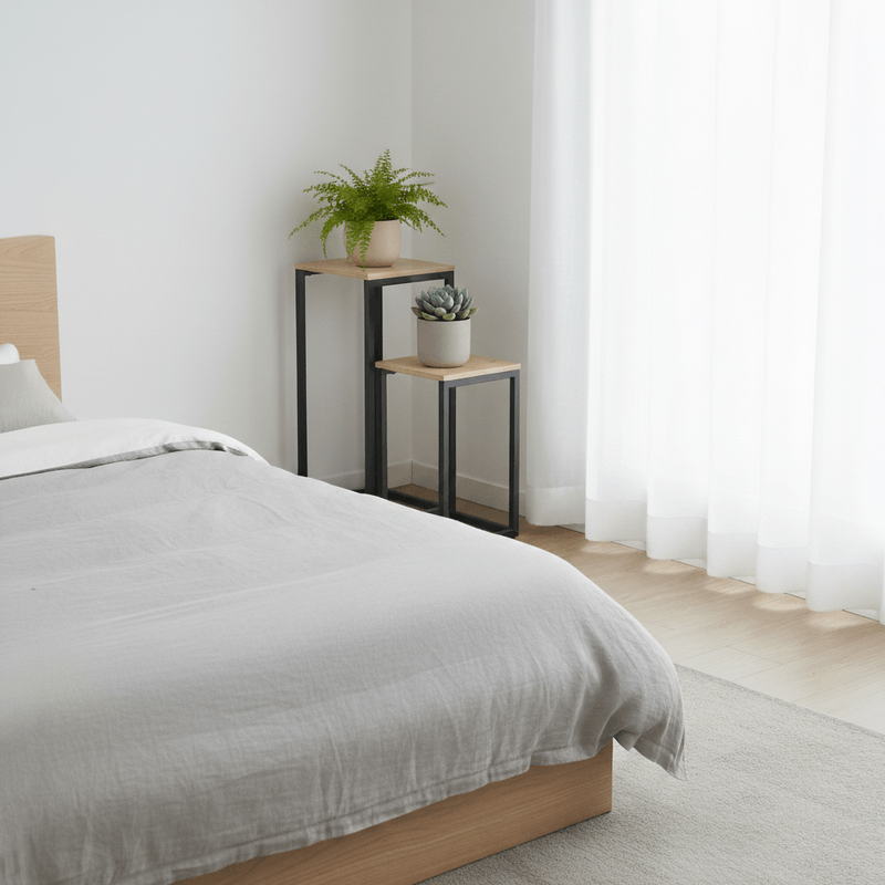 Casa si Gradina - Mobilier - Comode si corpuri - Console - Masute auxiliare, set de 2 buc., stejar/negru, TOLSOS - Infinity.ro