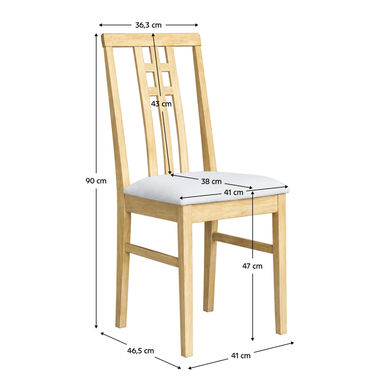Casa si Gradina - Mobilier - Scaune si fotolii - Scaune - Scaun, stejar sonoma deschis/material crem, SILAS NEW - Infinity.ro