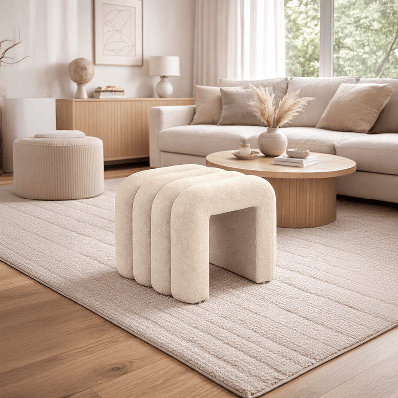 Casa si Gradina - Mobilier - Scaune si fotolii - Tabureti - Taburet de design, tesatura bej, SUNDO - Infinity.ro