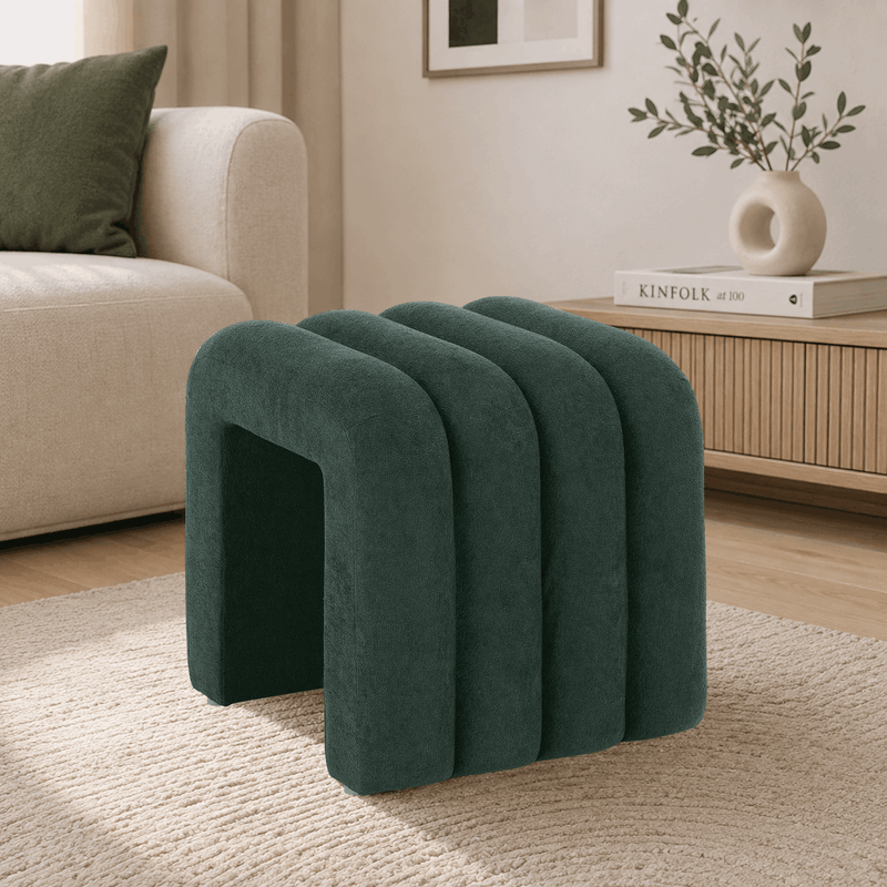 Casa si Gradina - Mobilier - Scaune si fotolii - Tabureti - Taburet de design, tesatura verde inchis, SUNDO - Infinity.ro