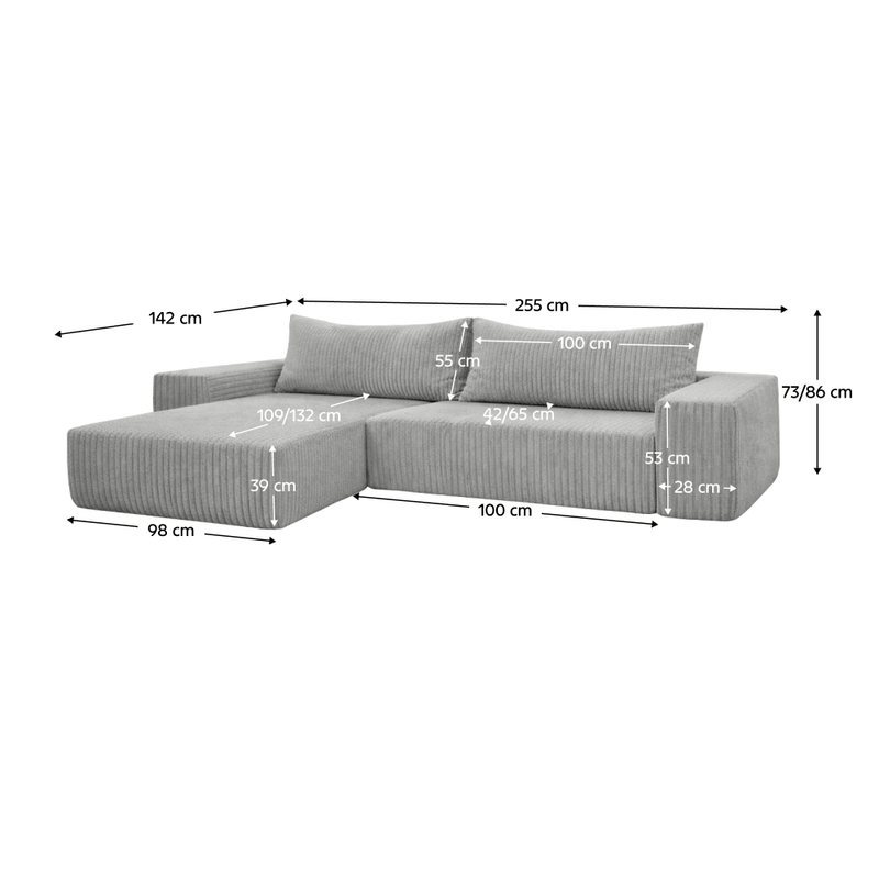 Casa si Gradina - Mobilier - Canapele si coltare - Coltare - Set canapea universala, gri deschis, PREMA ROH UNI - Infinity.ro