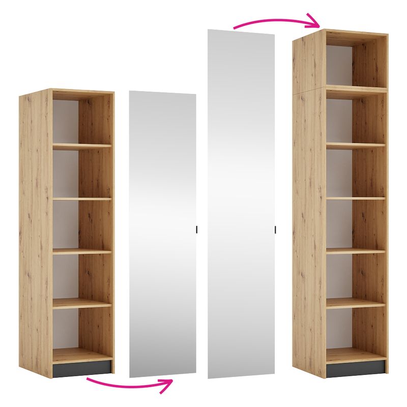 Casa si Gradina - Mobilier - Feronerie si accesorii mobila - Usa inalta cu oglinda 50, stejar artisan, KREO - Infinity.ro