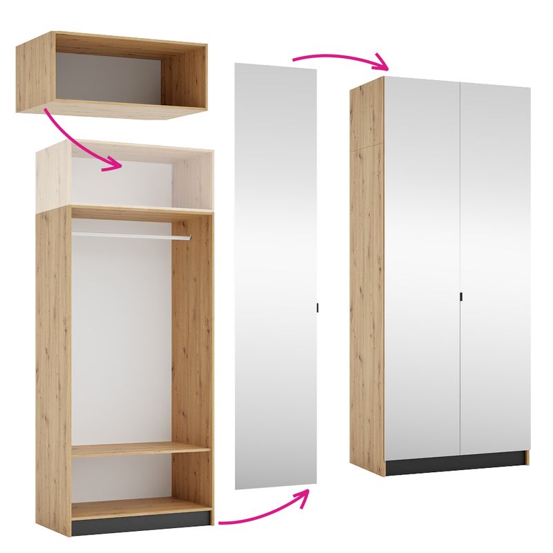 Casa si Gradina - Mobilier - Dulapuri si sifoniere - Dulapuri - Corp extensie 100, stejar artisan, KREO - Infinity.ro